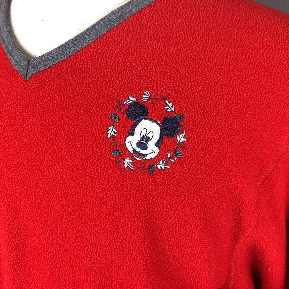 Mickey Unlimited V-Neck Sweater Top Vintage 90s Walt Disney Mouse XL Embroidered - Picture 5 of 7
